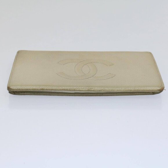 CHANEL Wallet Caviar Skin Silver CC Auth bs9534 - Picture 6 of 15